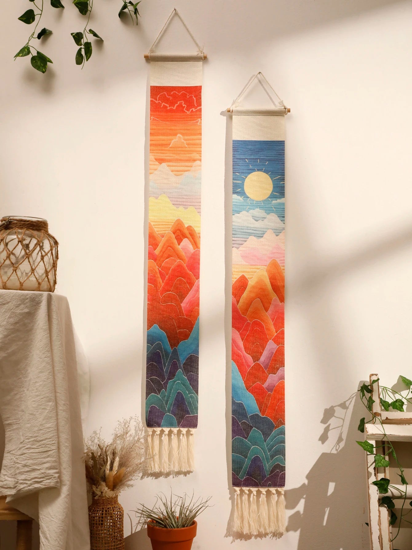 Aurora Glow Tapestry | Handcrafted Boho Wall Hanging