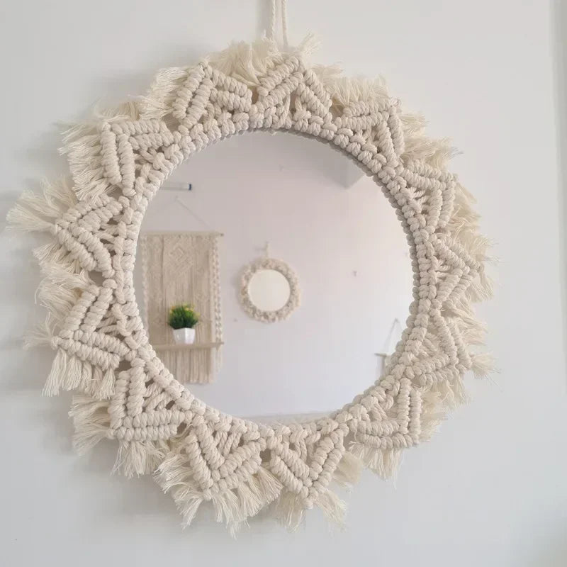Ethereal Glow | Boho Round Mirror