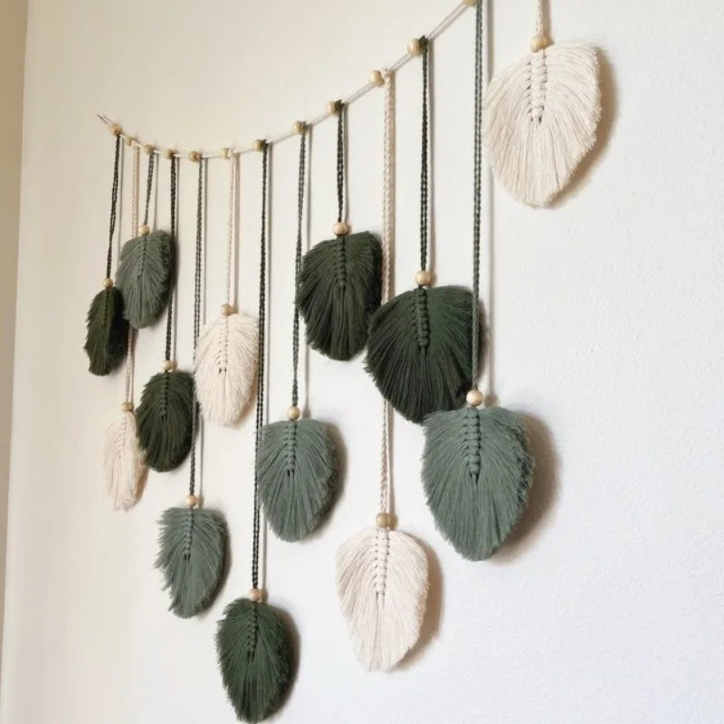 Emerald Canopy | Boho Green Leaves Garland | Pink
