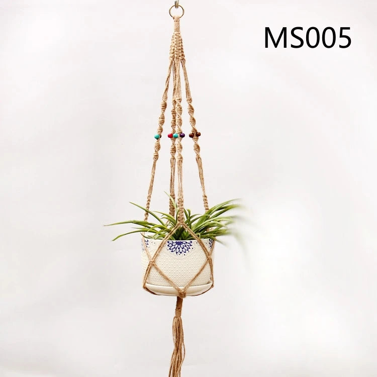 TerraNest | Brown Macrame Hanging Plant Basket