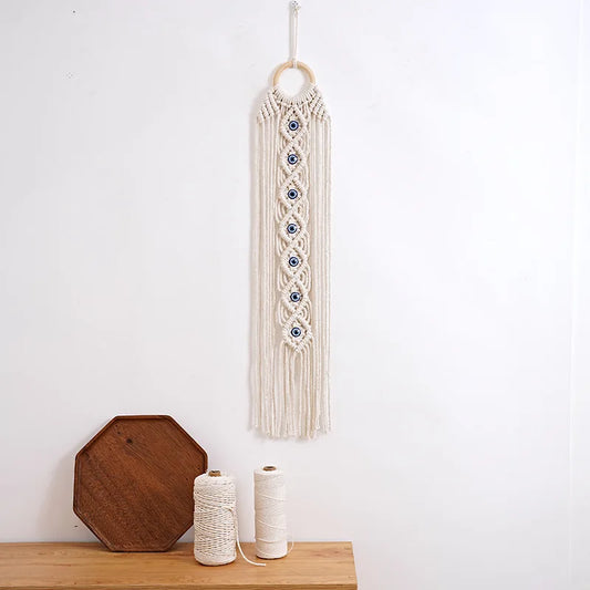 Serene Guardian | Boho Dreamcatcher Wall Decor | Beige
