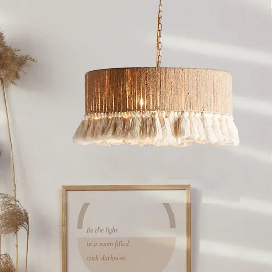 Celestial Aura | Bohemian Vintage Hemp Pendant Lights