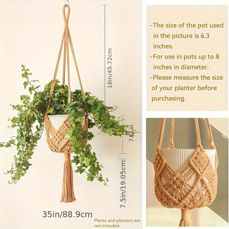 Verdant Vibe Hanger | Boho Plant Hanger | Khaki