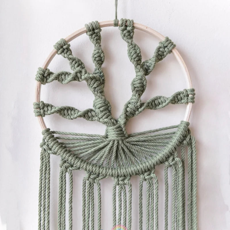 Green Essence | Boho Dreamcatcher Wall Hanging | Green