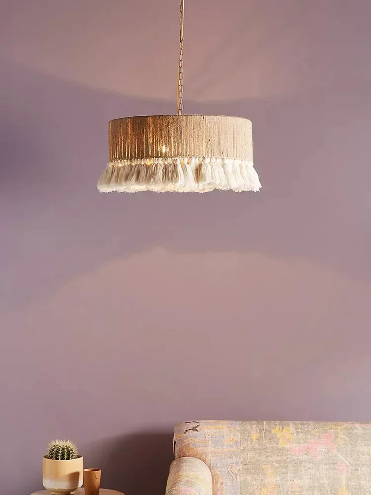 Celestial Aura | Bohemian Vintage Hemp Pendant Lights