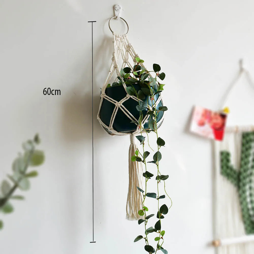 NoirLoop | Black Short Macrame Plant Hanger