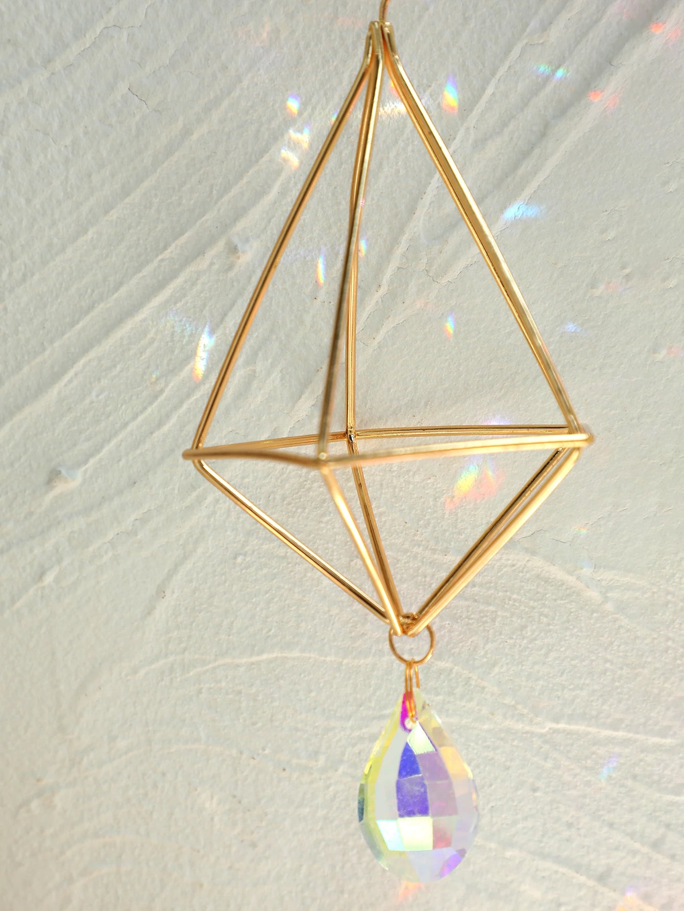 SolaraGlow | Gold Hanging Air Plant Holder