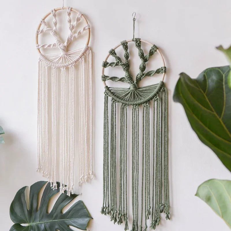 Green Essence | Boho Dreamcatcher Wall Hanging | Green