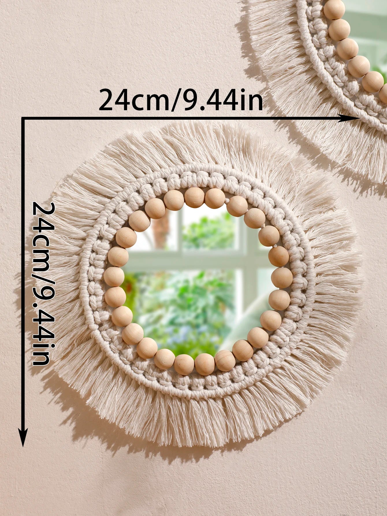 Celestial Reflection | Boho Mirror Wall Hanging