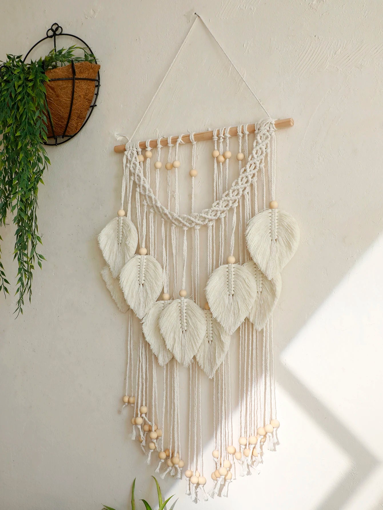 Forest Whisper | Boho Leaf Macrame Tapestry | Brown