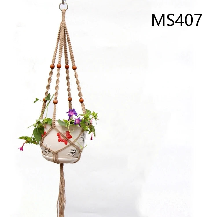 TerraNest | Brown Macrame Hanging Plant Basket