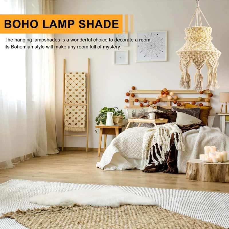 Mystic Glow | Boho Lamp Shade | Beige