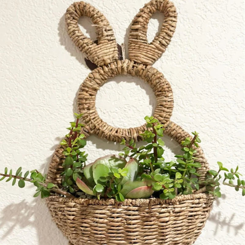WillowBun | Light Grey Bunny Wall Hanging Planter