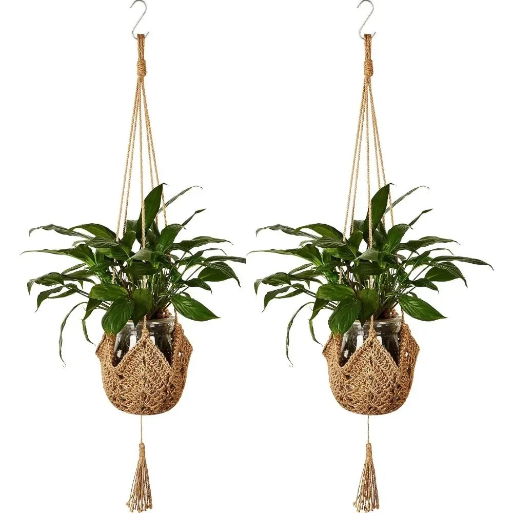 WovenWhim | White Hanging Plant Basket