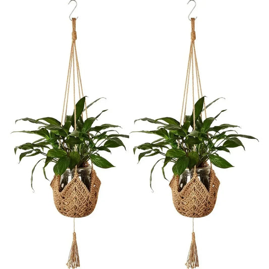 WovenWhim | White Hanging Plant Basket