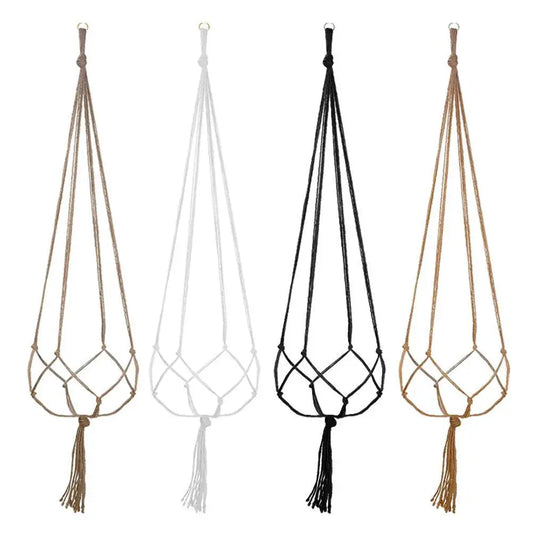 Rustic Bloom Basket | Charming Macramé Plant Hanger | Brown