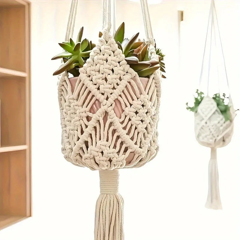 Verdant Vibe Hanger | Boho Plant Hanger | Khaki