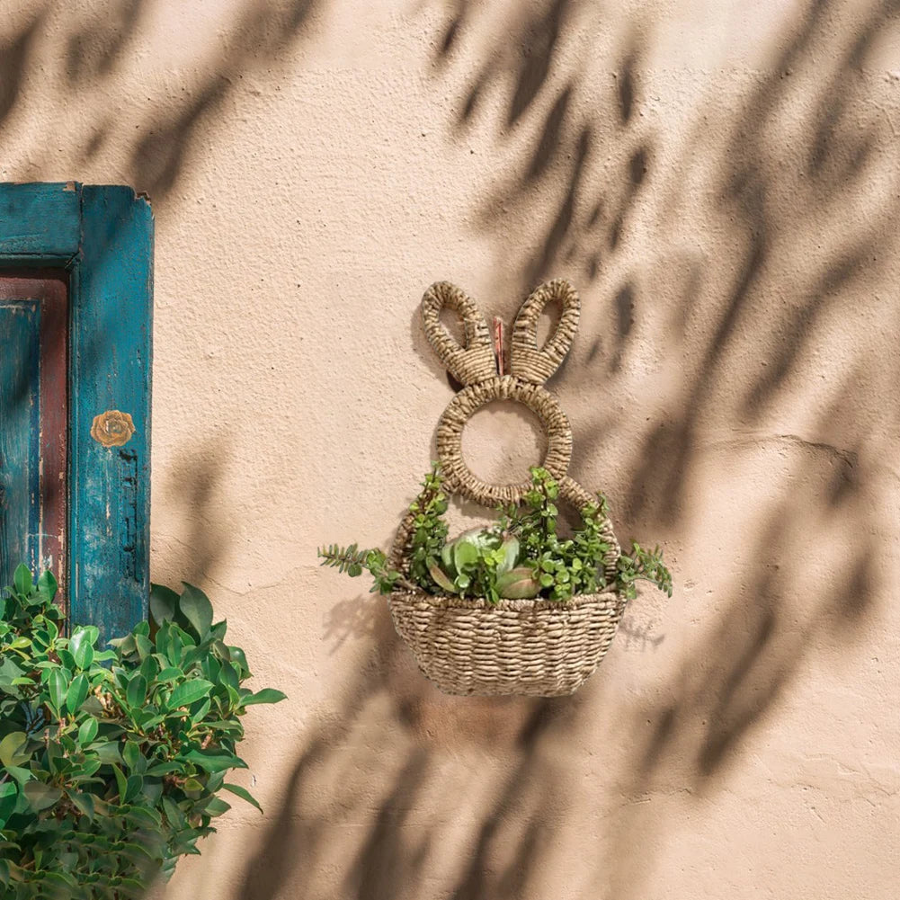 WillowBun | Light Grey Bunny Wall Hanging Planter