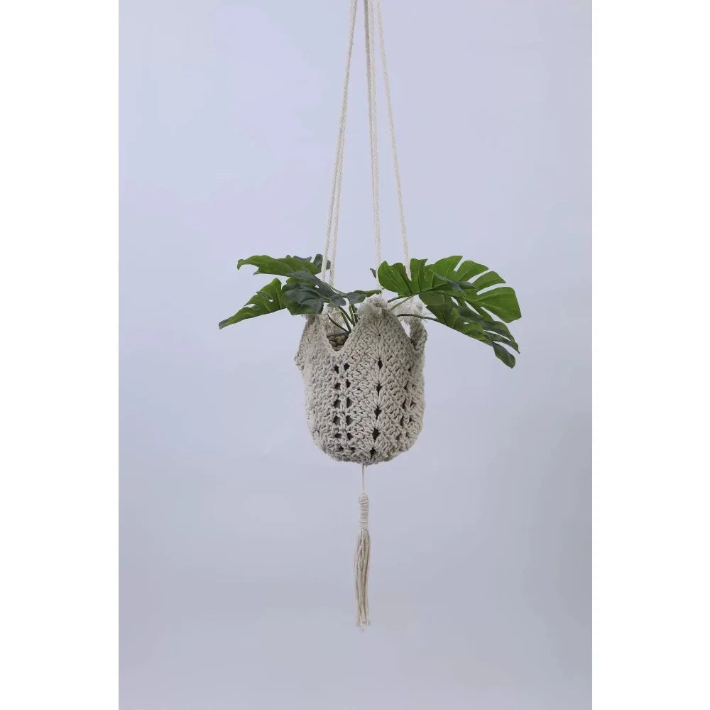 WovenWhim | White Hanging Plant Basket